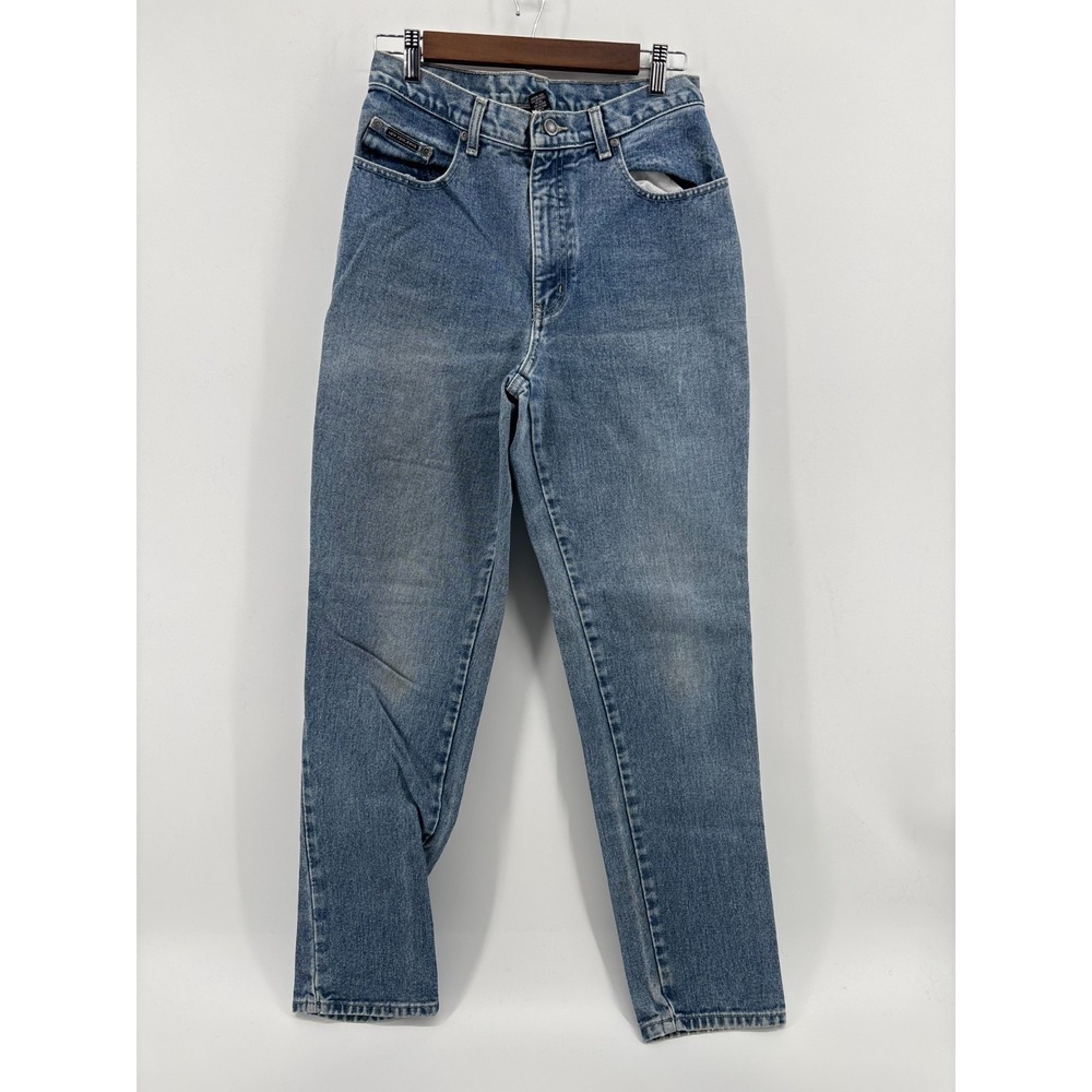 New York & Company Mom Jeans Womens 8 Blue Denim High Rise Classic Straight Leg